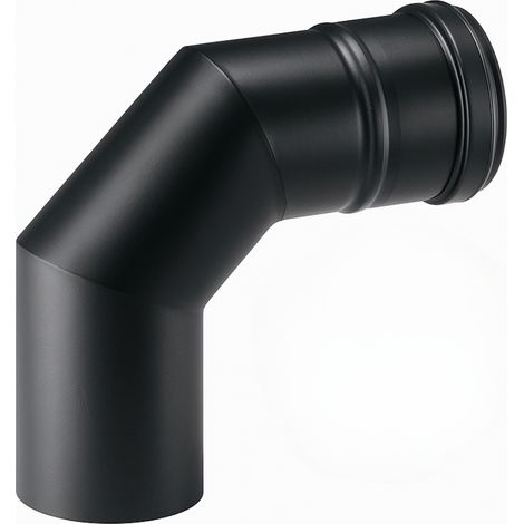 Curva 90° modifica direzione canale fumo diametro 80 mm sp. 1,2 mm stufa pellet (1/5)