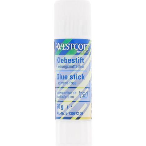 Bâton de colle 20 g Colle de bricolage avec bande adhésive transparente de 2 cm Adhérence forte et durable 100% sans solvant Lavable à 30 °C E-730372 00 (1/5)