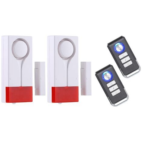 Lot De 2 Alarmes De Porte Et Fenêtre, Télécommande sans Fil, Capteur Magnétique De Sécurité à Domicile, Alerte De Carillon De Cambrioleur Fort pour Maison Appartement Garage Piscine (1/5)