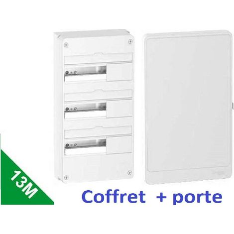 Schneider – Coffret électrique 3 rangées 39 modules – Montage saillie – IP 40 avec porte – 90A – Matière techno-plastique – Classe II