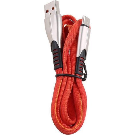 Câble USB Type C Charge Rapide Alliage de Zinc Rouge pour Transfert de Données et Synchronisation