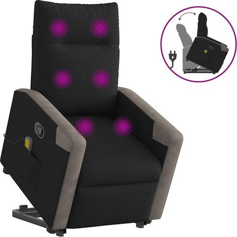 vidaXL Massagesessel mit Aufstehhilfe Schwarz Stoff (1/5)