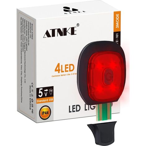 Remplacement 4 LED Bonnet Lampe Frontale,USB Rechargeable Chapeau de Course Ultra Lumineux Étanche Lampe Lumière D'alarme Clignotante Rouge et Bleue/White Light (1/5)