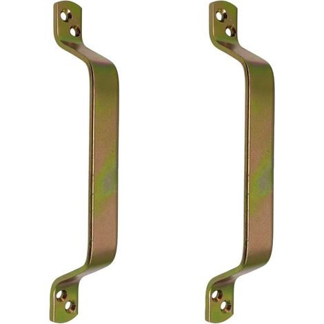 Lot de 2 poignées de portail coulissantes, poignée de porte, 200 x 20 x 4 mm Jaune galvanisé (1/5)