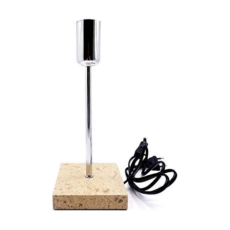 Lampada da Tavolo Base Marmo con Portalampade Argento E27 (1/3)