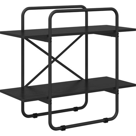 Estantería 2 niveles 80 x 35 x 70 cm PB Roble Negro vidaXL (1/5)