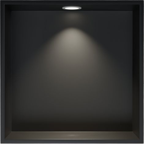 Wandnische Edelstahl Bernstein NT203010X mit LED-Spot 20x30x10 cm Schwarz 1x Spot Einbaurahmen Weiß matt