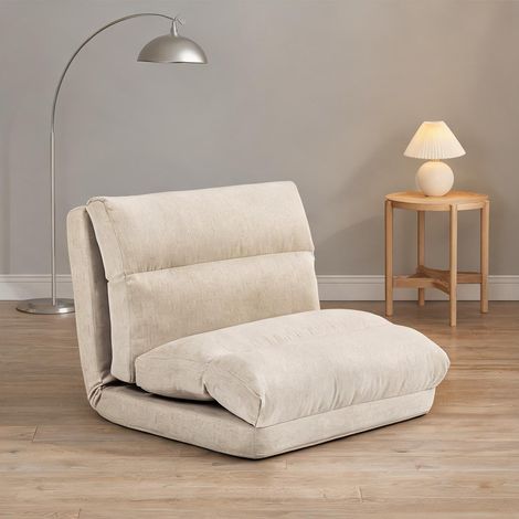 Canapé beige en polyester métal 70 x 72 x 56 cm (1/5)