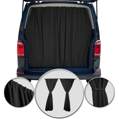 Rideaux De Porte Hayon pour Renault Master H3 Noir Tissu (1/5)
