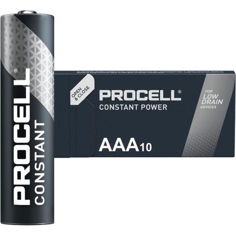 PROCELL : Pack de 10 Piles Alcalines Duracell (1.5V)