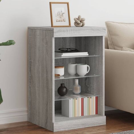 Buffet avec lumières LED, Bahut, Armoire de rangement sonoma gris 41x37x67 cm FR805738 DESIGN IN (1/5)