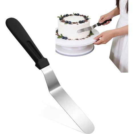 1 pezzo Spatola curva da 15 cm Spatola da forno robusta in acciaio inox Spatola per burro 27 x 3 cm Per la cottura in casa, la decorazione di torte, coltello per torte per V (1/5)