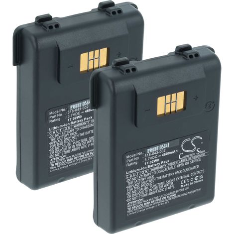 vhbw 2x Batterie compatible avec Intermec CN70e, CN75E, CN70, CN75 scanner de code-barre POS (4600mAh, 3,7V, Li-ion)