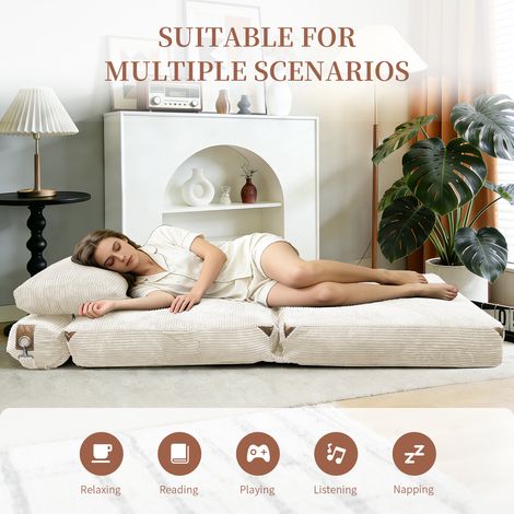 Canapé relax moderne 1 place, coffre de rangement intégré, finitions pompons chic, idéal séjour cosy. (1/5)