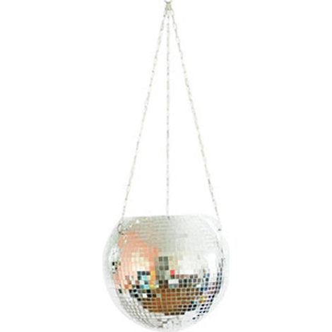 Vase en forme de boule disco avec drainage et décoration miroir. (1/3)