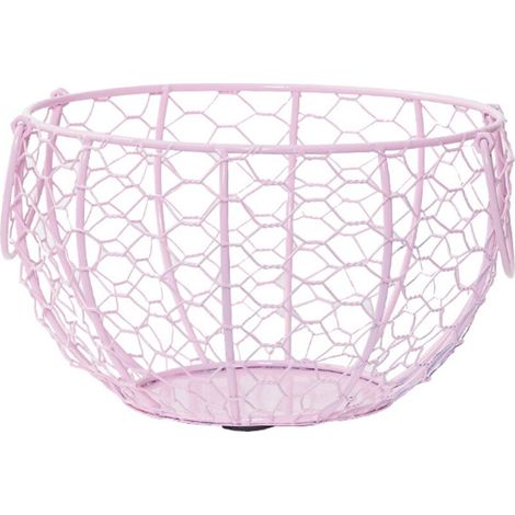 Panier de rangement en métal pour œufs de cuisine（rose）