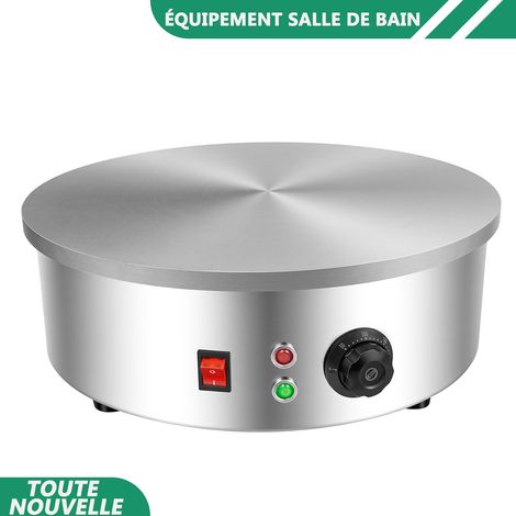 WAOBDLA 3000W Crêpe électrique 50-300℃/122-572℉ Contrôle de la température avec répartiteur et spatule (1/5)