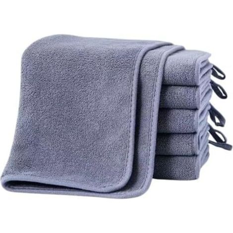 Set di 10 panni per la pulizia - Set di panni da cucina grigi 2530 cm, adatti per pulire piatti, auto e finestre. - Crezuo