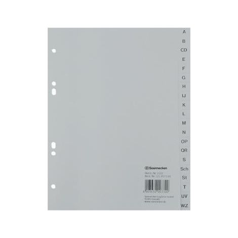 A-Z Register DIN A5 Polypropylen grau 20 Registerblätter (1/4)