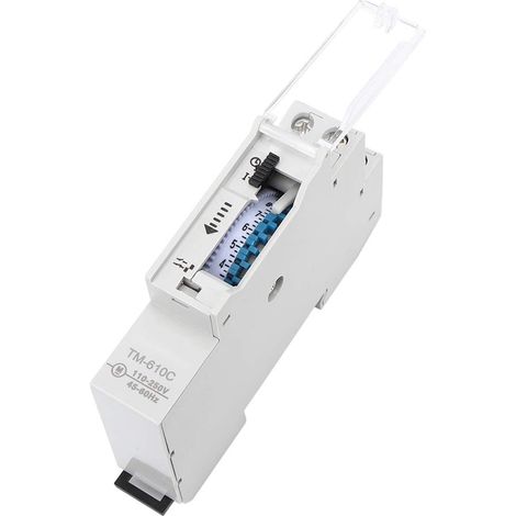 Interrupteur Horaire 1 Module TM610C – Interrupteur de Synchronisation Intelligent sur Rail 1P de Haute Précision pour éclairage Public et d'usine, 220 V AC, Intervalle Minimum de 15 Minutes (1/5)