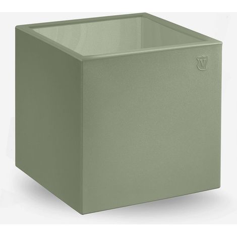 Tavolino cubo design in polietilene e plexiglass indoor outdoor Blok - Verde (1/3)