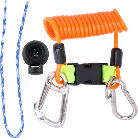 Cordon de sécurité anti-perte ressort Keep Diving avec dégagement rapide pour plongée (Orange) (1/5)