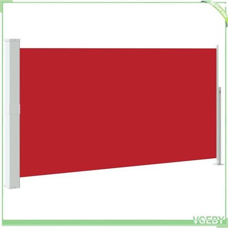Auvent latéral de patio - FAFEICY - 41046 - 160 x 0-300 cm - Rouge - Support acier, écran polyester (1/5)