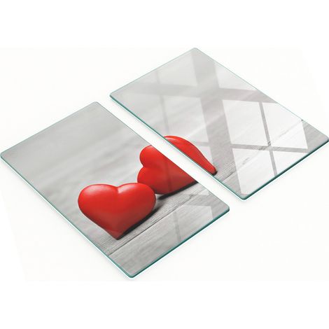 Tablas decorativas de cristal para cortar y servir, de madera con forma de coraz贸n, 2x30x52 cm.