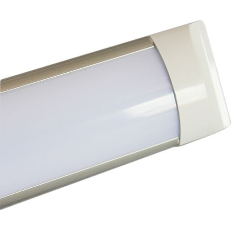 Plafoniera LED Slim 120cm Silver per Banco Macelleria Alimentari Colore Rosa 40w (1/3)