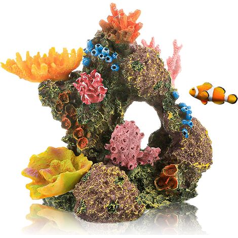 Ornement de corail pour aquarium, décoration d'aquarium, plantes aquatiques, décor paysager coloré pour aquarium, corail en résine (1/5)