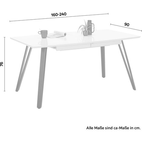 Mömax Ausziehtisch Schwarz/Weiß (1/5)