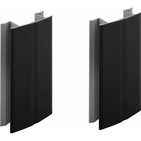 2x Jonction de plinthe 120mm noir mat multi angle Angulaire Coin Cuisine Raccord Connecteur Pied de meuble Profil PVC Plastique Finition (1/4)