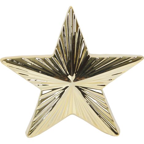 TrendLine Deko Keramik Stern 16,5 x 4 x 18 cm gold Figur