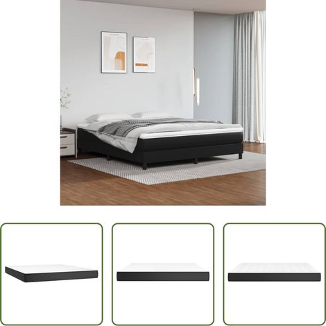 Taschenfederkern - Taschenfederkernmatratze Mittel Schwarz 180x200x20 cm Kunstleder (1/5)