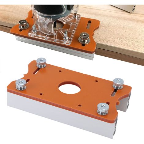Platine pour Fraiseuse Bois 2 en 1 avec Bracket pour Slotting Diamètre Intérieur 65mm Plage Épaisseur Bois 0-5cm Matériau Aluminium 4 Vis + 4 Nuts Included (1/5)