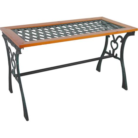 Gusseisen Gartentisch mit Glasplatte 98x46xH56cm-MMC4365-T-Tisch (1/4)