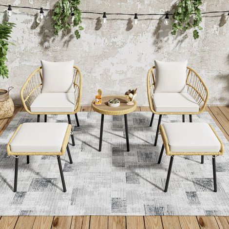 Sitzmöbel Gartenmöbel lounge Set Rattan 5 teilig OKMYHOME (1/5)