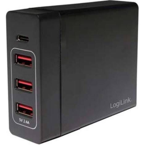 LOGILINK Chargeur USB, PA0122, 4 ports, 75W, 3x 5V/2,4A USB-A, 1x 5-20V/3A (1/2)