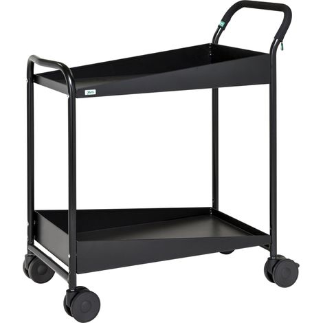 Kongamek Tischwagen "Kongadesign" 690x435mm Ladefläche in schwarz mit Rand und Bremse