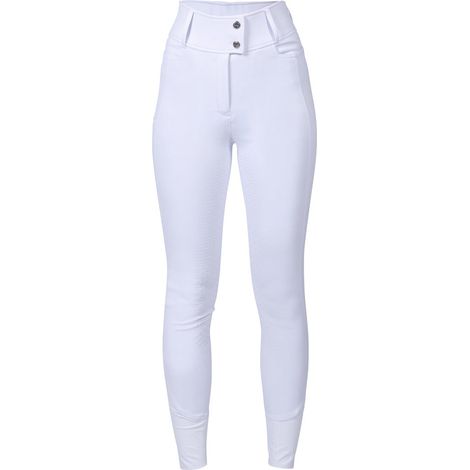 50 IT, bianco: Pantaloni da equitazione donna modello Amy full grip