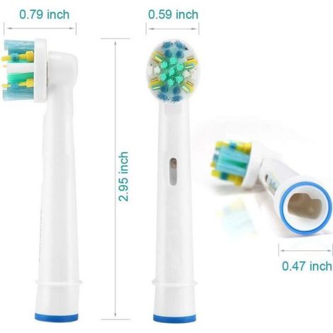 Tete De Brosse A Dents Electrique - Nylon Dupont Tynex - Compatible Avec Manches Standard Oral B - 8 Unites (1/4)