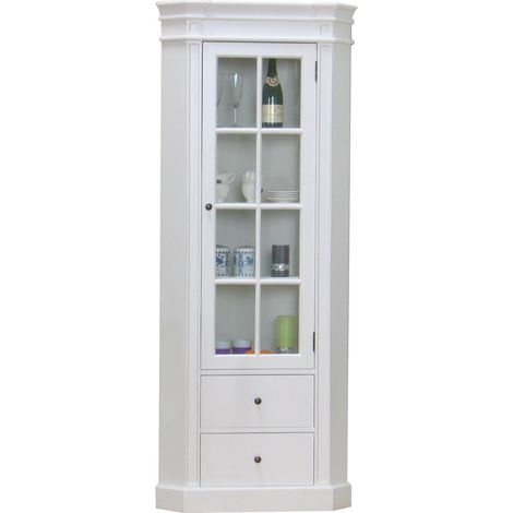 Amaretta Armoire d'angle vintage, blanc, vintage patiné, largeur 55 cm, hauteur 200 cm. (1/5)