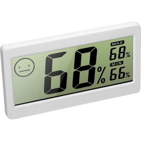 Thermomètre Hygromètre Numérique, Thermo-hygromètre Domestique Électronique Ecran LCD Détecteur de Température Humidité Monitoring Time Recorder Moniteur de jauge 2-en-1(Blanc)
