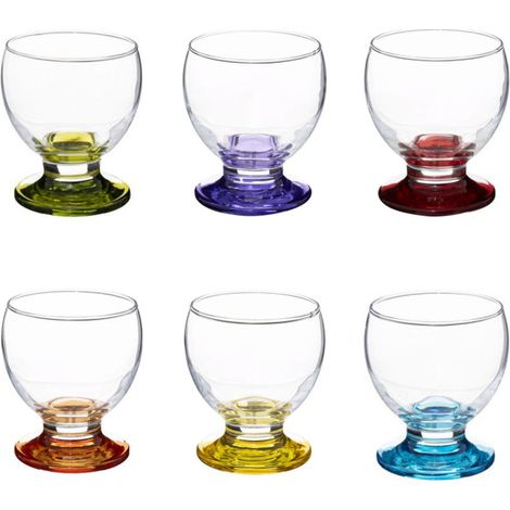 Lot de 6 verres à vin multicolores 28cl – Verre soufflé à la main – Forme ronde – Idéal pour dégustation – Secret De Gourmet (1/5)