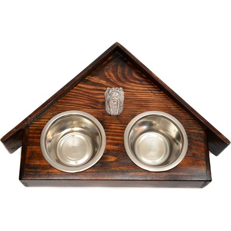 Yorkshire Terrier, York, York, Yorkie II - supporto in legno con ciotole per cani, ciotole decorative per cani, un regalo per l'adozione di un cane di Art-Dog (1/5)
