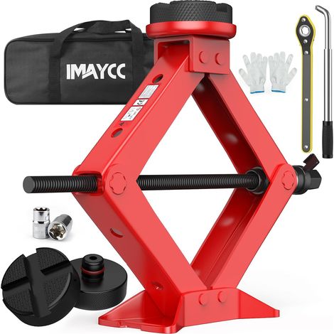 Cric Voiture 2.5T, 2500KG Universel Crique Voiture avec 2 Tampon Caoutchouc,Portable Cric de Levage avec Clé pour Écrous de Roue, Set Urgence Automobile pour SUV MPV (1/5)