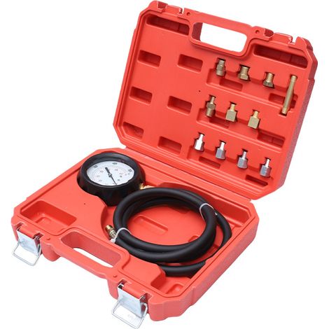 Kit 11 pièces Mesure de Pression d‘Huile - 0-35 Bars/Tuyau de 1500 mm de Long - avec Adaptateurs (1/5)
