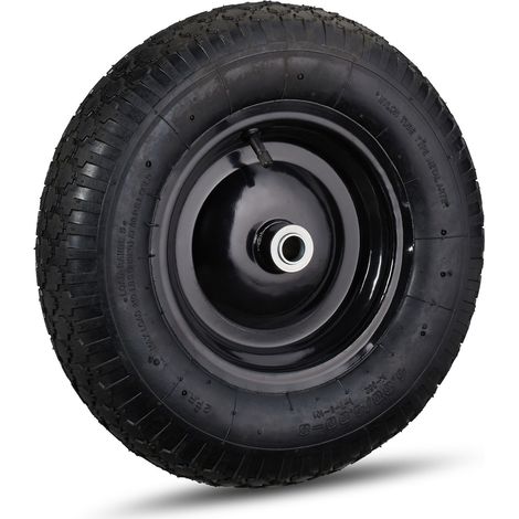 2 Ruedas de carretilla, 4.80 4.00-8, Recambio para carrito, Llanta de acero, 120 kg, Negro