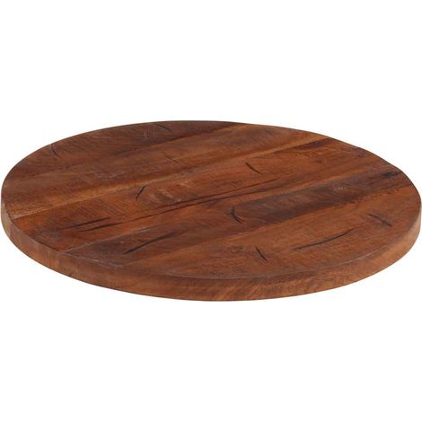 Tischplatte Ø 40x2,5 cm Rund Altholz Massiv