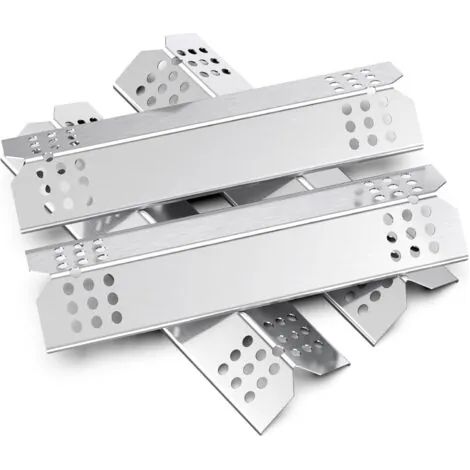 Diffuseur de chaleur universel 38,1 cm (paquet de 4), barres de remplacement universelles pour la saveur, compatibles avec la plupart des grils à gaz et plaques chauffantes de barbecue (acier inoxydab
